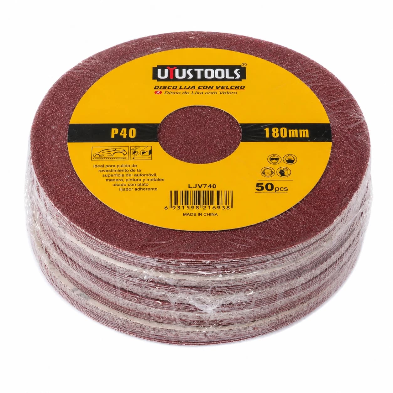 LIJA C/VELCRO 50UN 180 #40 LJV740 - UYUSTOOLS