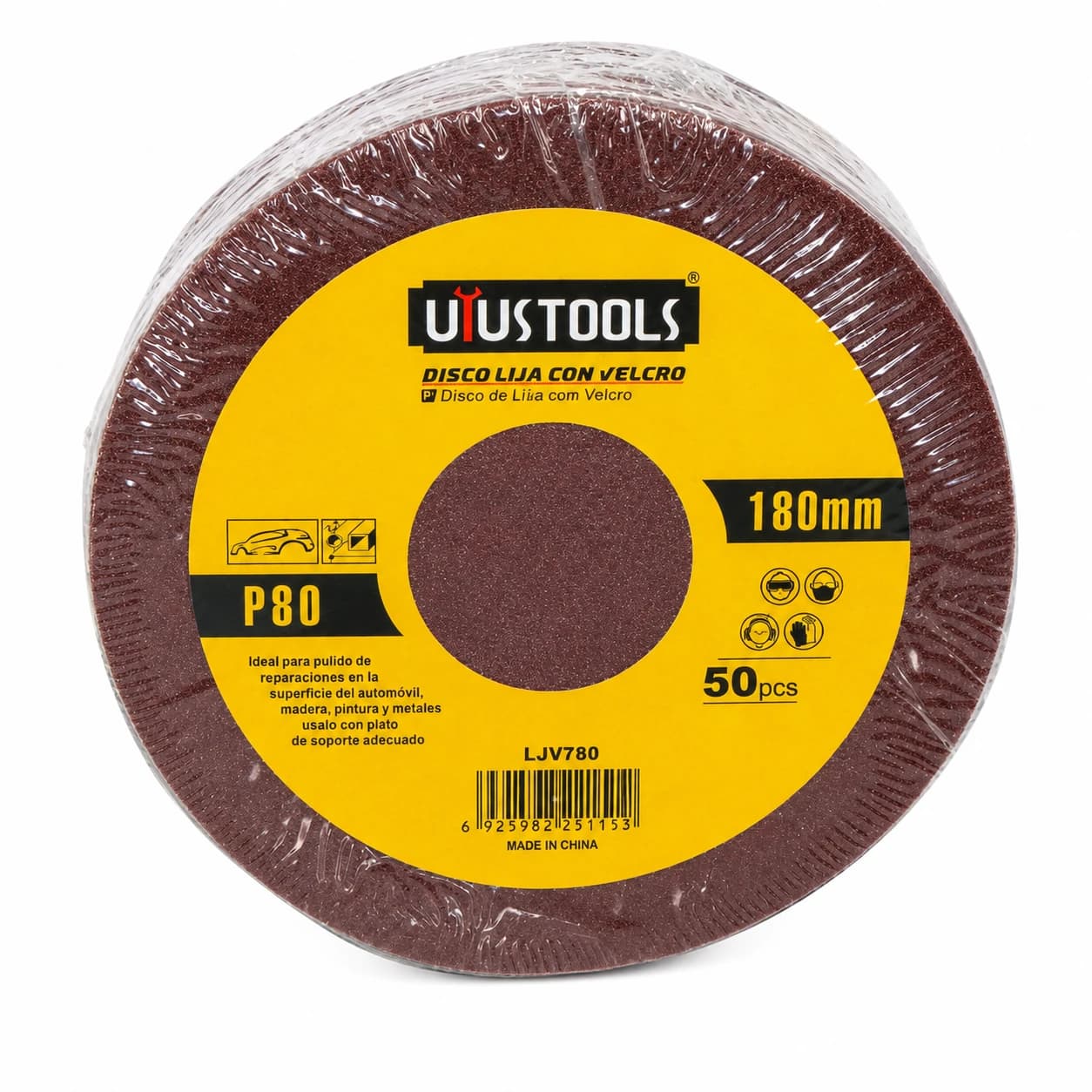 LIJA C/VELCRO 50UN 180 #80 LJV780 - UYUSTOOLS