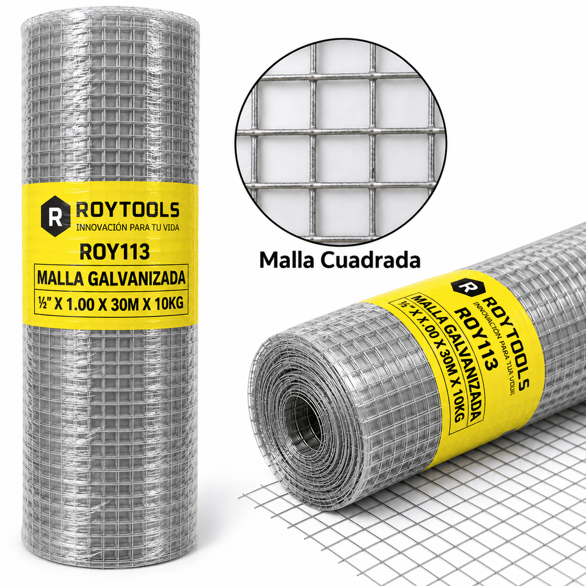 MALLA CUADR. GALVANIZADA 1/2" 30MTS 10KG (ROY113) - ROYTOOLS
