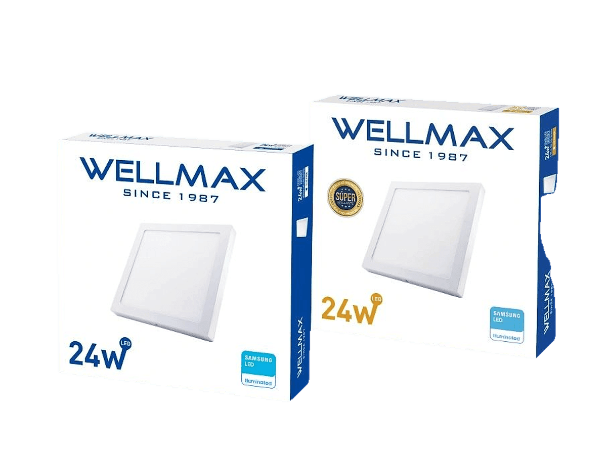 PANEL P/SOBREPONER CUADRADO 24W BLANCA - WELLMAX