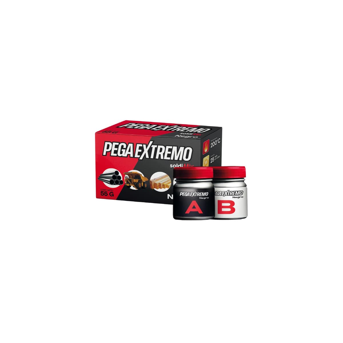 PEGAEXTREMO NEGRO (PEGATANQUE)  X 55G - SOLDIMIX