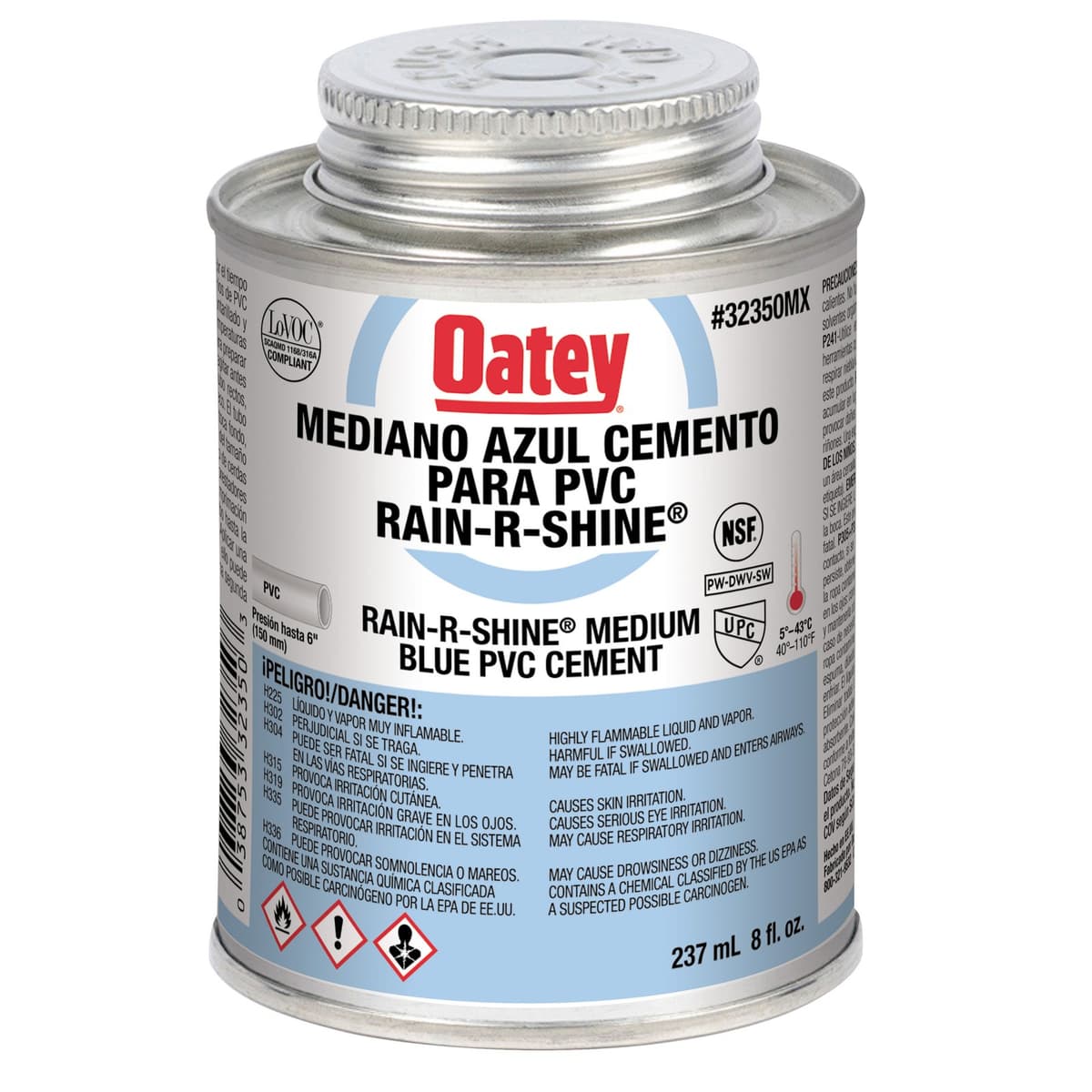 PEGAMENTO AZUL RAIN-R-SHINE PVC 1/32 (4 ONZAS) 31954 - OATEY