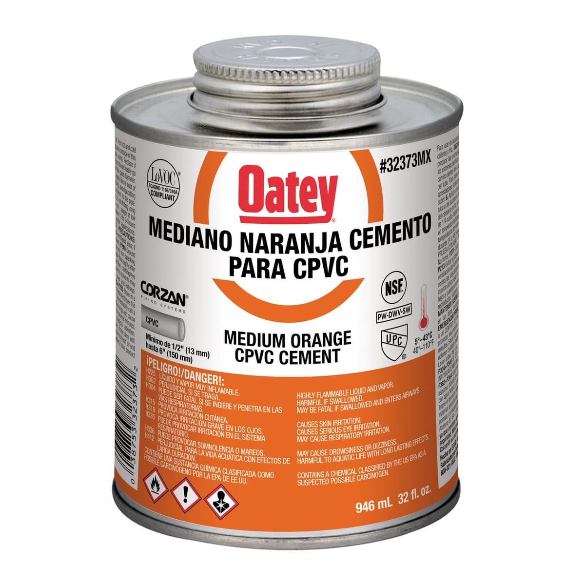PEGAMENTO CPVC MED. NARANJA 1/4 (32 ONZAS) 32215- OATEY