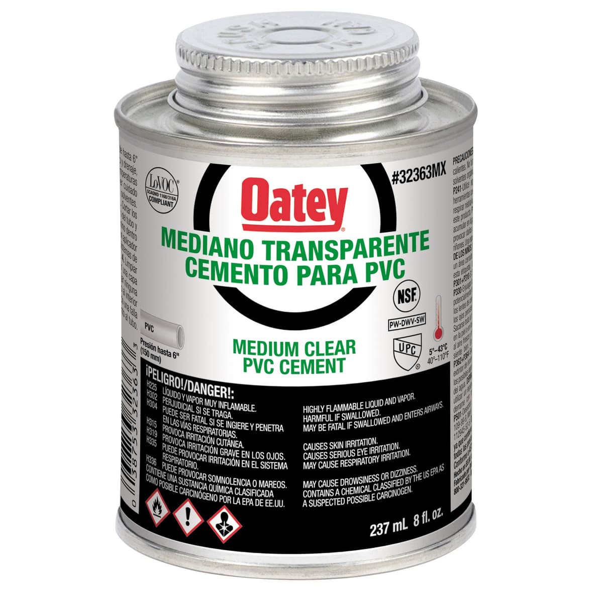 PEGAMENTO MED. NEGRO PVC 1/16 (8 ONZAS) 32223- OATEY