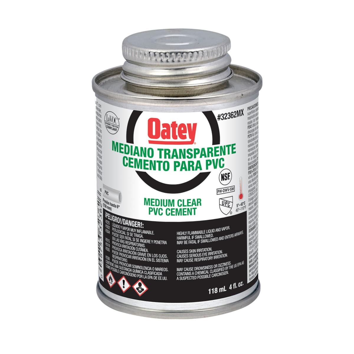 PEGAMENTO MED. NEGRO PVC 1/32 (4 ONZAS) 32222- OATEY