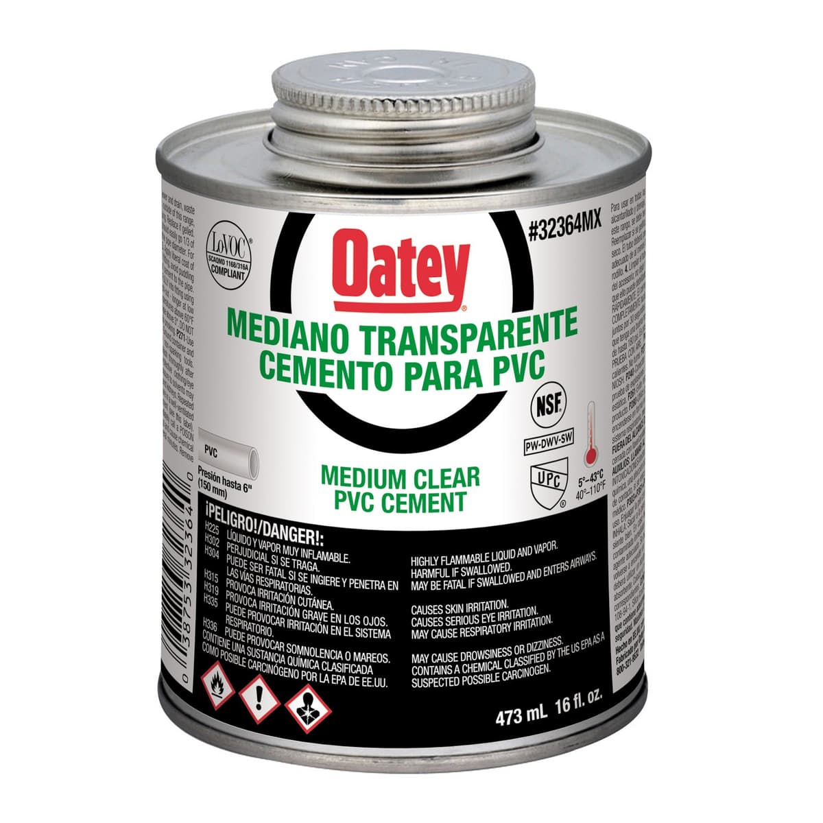 PEGAMENTO MED. NEGRO PVC 1/8 (16 ONZAS) 32224 - OATEY
