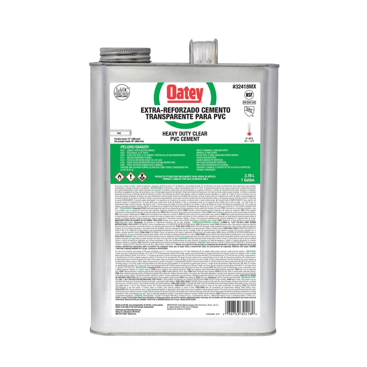 PEGAMENTO VERDE HEAVY DUTTY 1GL - OATEY