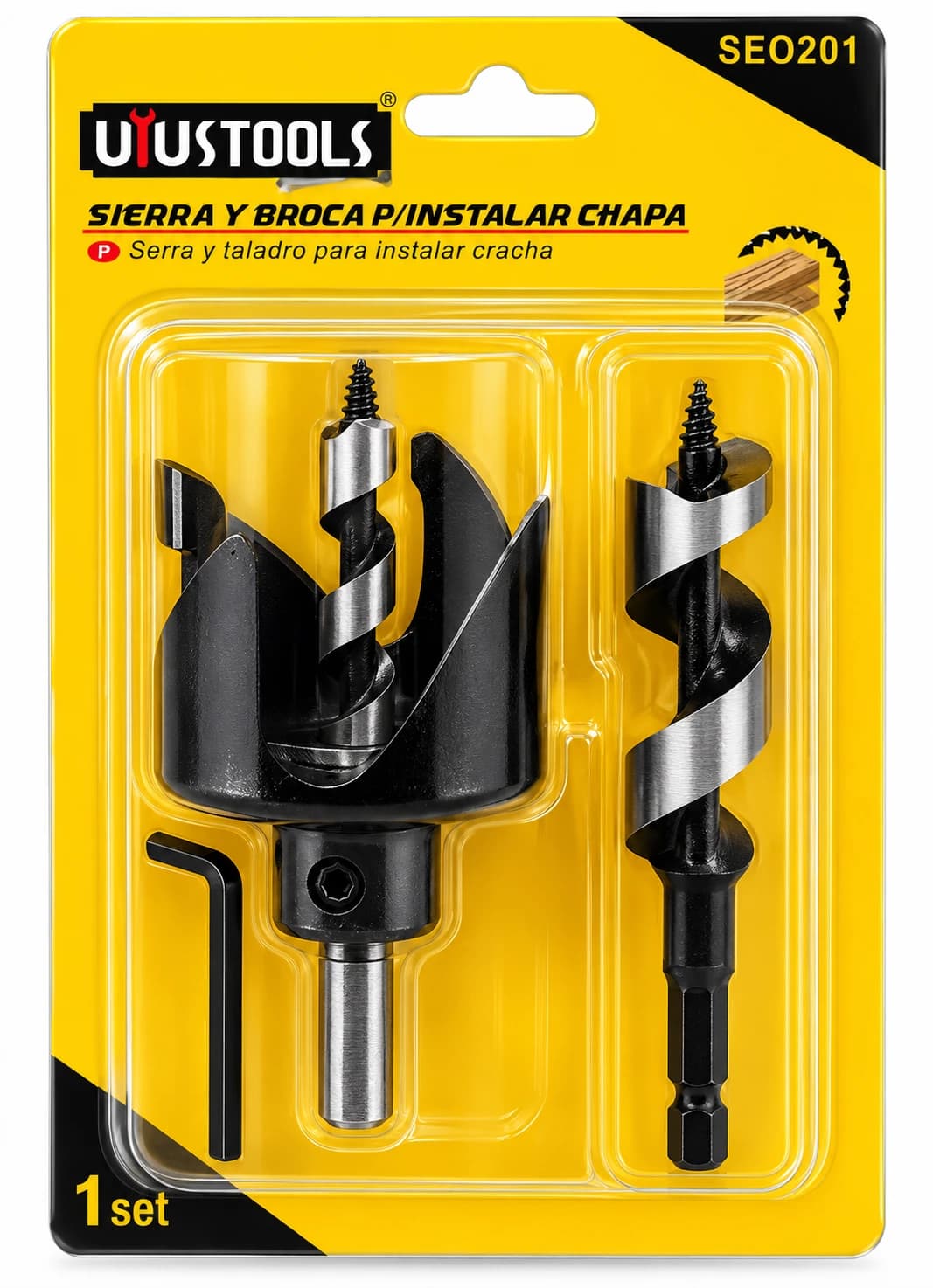 SIERRA Y BROCA P/INSTALAR CHAPA 2PCS SEO201 - UYUSTOOLS