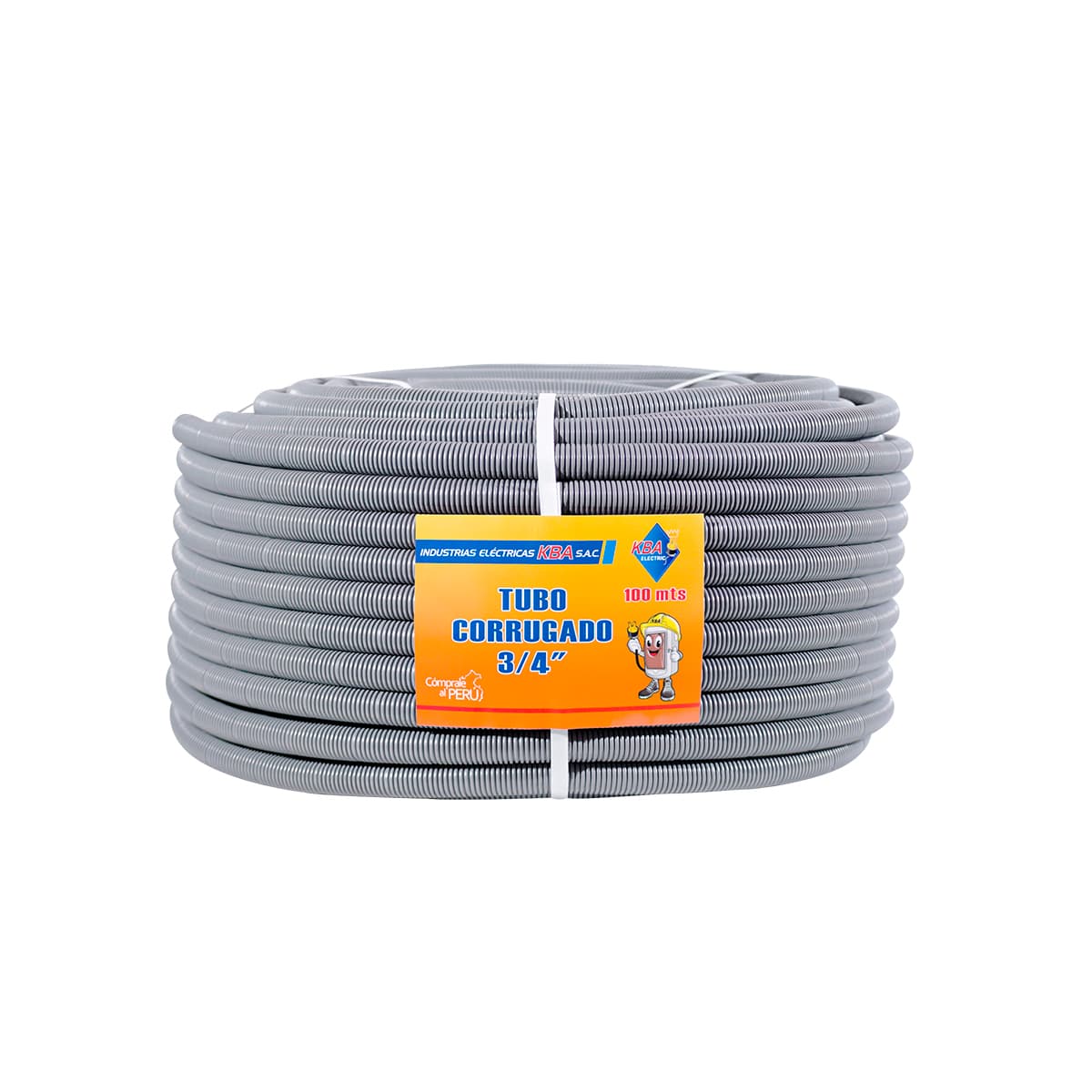 TUBO FLEXIBLE PVC GRIS 3/4" X 100M - KBA