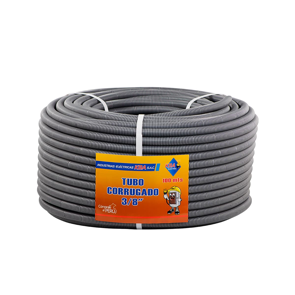 TUBO FLEXIBLE PVC GRIS 3/8" X 100M - KBA