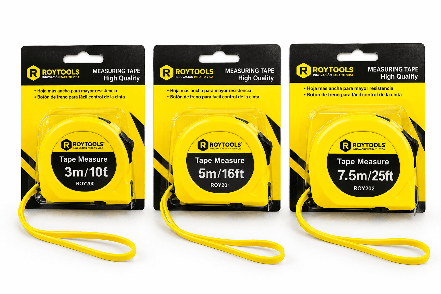 WINCHA TAPE 3MTS X 19MM AMARILLA (ROY200) - ROYTOOLS