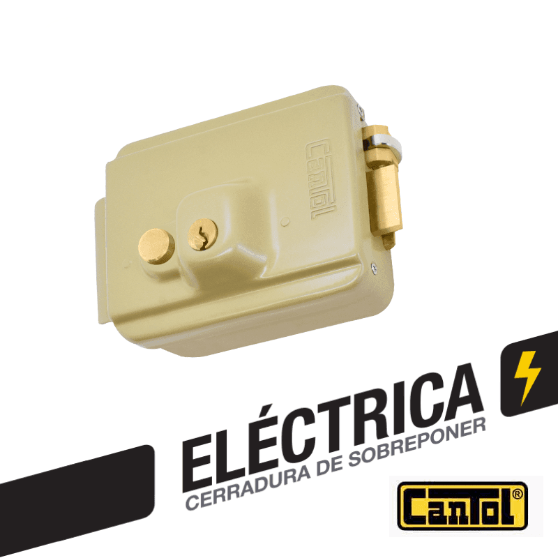 CERRADURA ELECTRICA C/BOTON CREMA - CANTOL