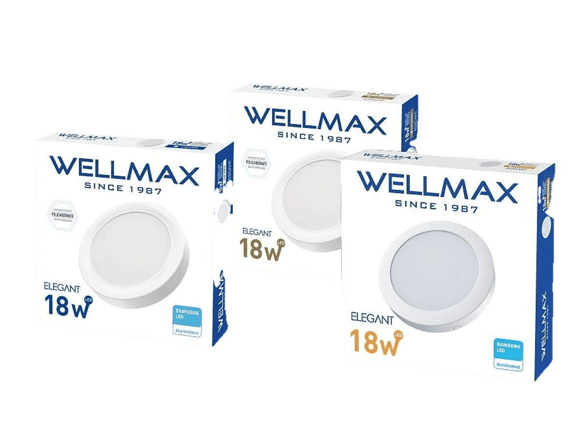 PANEL ELEGANT P/SOBREP REDONDO 18W BLANCA - WELLMAX