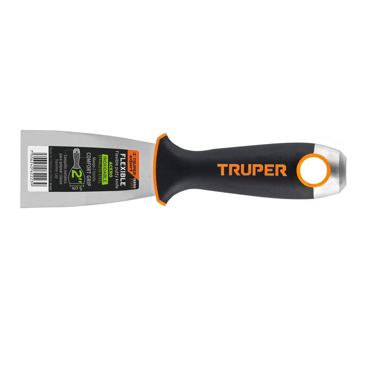 ESPATULA FLEXIBLE 2" INOX. M/CONFORT GRIP (15850) - TRUPER