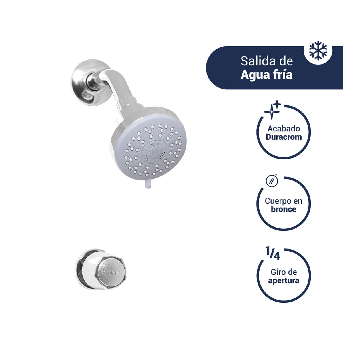 LLAVE DUCHA IBIZA C/S AQUARIUS CROMO (180IZQ00) - VAINSA